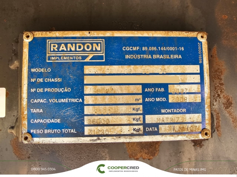Bitrem Graneleiro Randon Bobineiro 7,10m x 1,60m