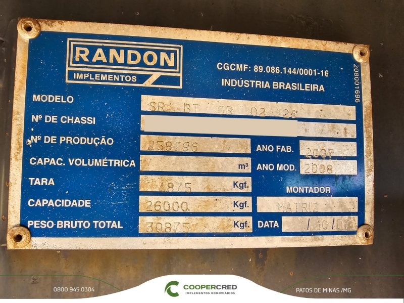 Bitrem Graneleiro Randon Bobineiro 7,10m x 1,60m