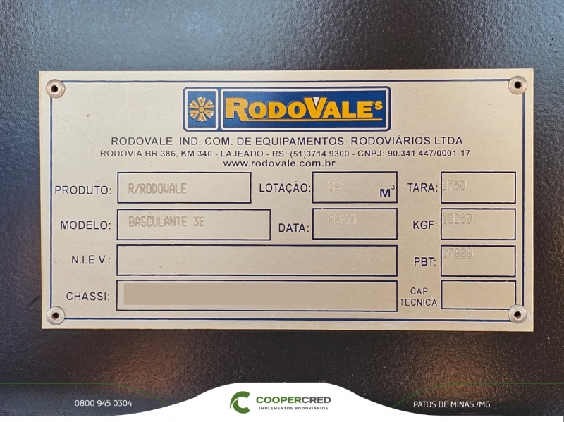 Reboque Julieta Basculante 3 Eixos RodoVale 21/22