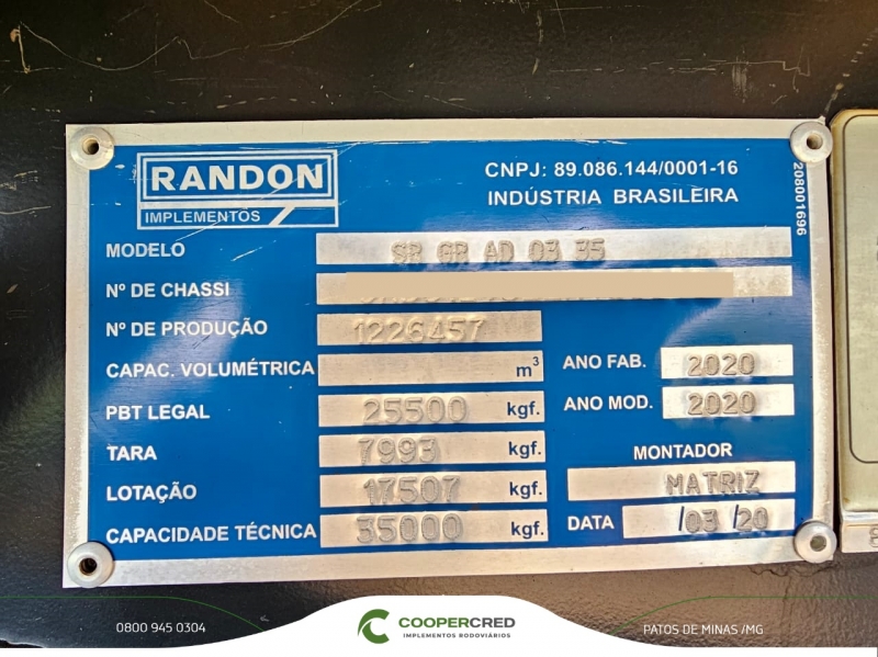 Graneleira Randon 20/20 Revisada Assoalho Comp.