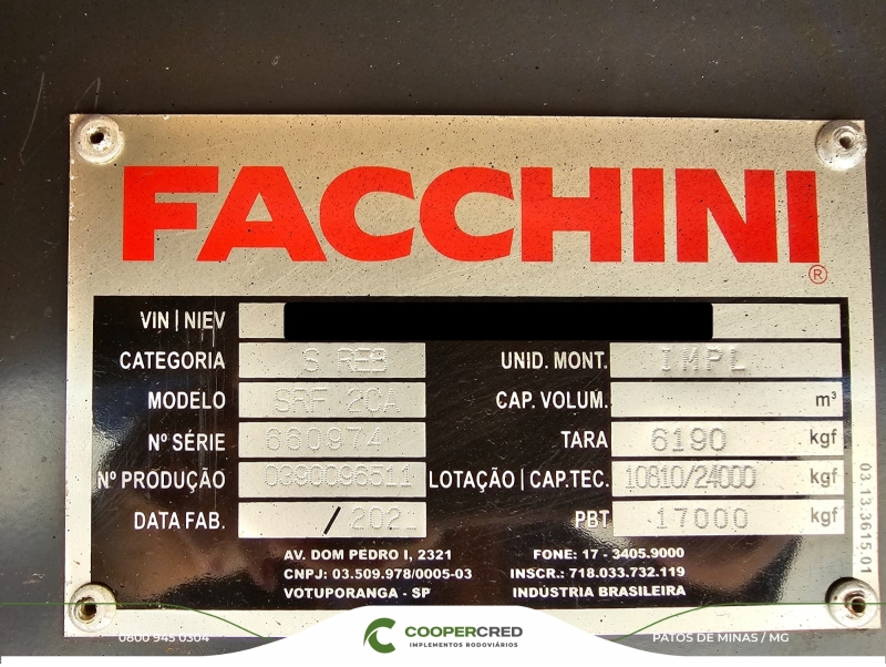 Rodotrem Graneleiro Facchini 2021 Dolly 5ª Roda