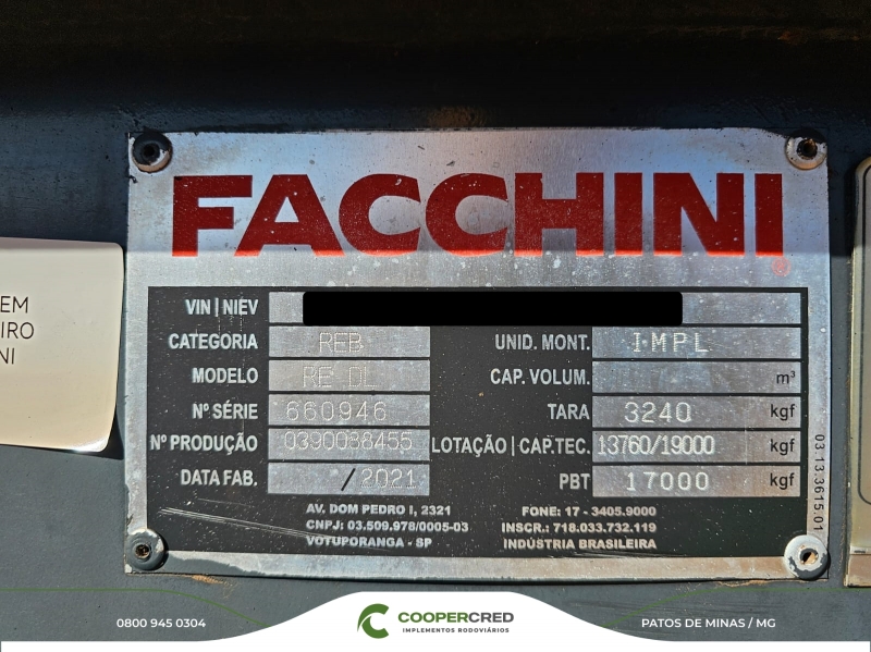 Rodotrem Graneleiro Facchini 2021 Dolly 5ª Roda
