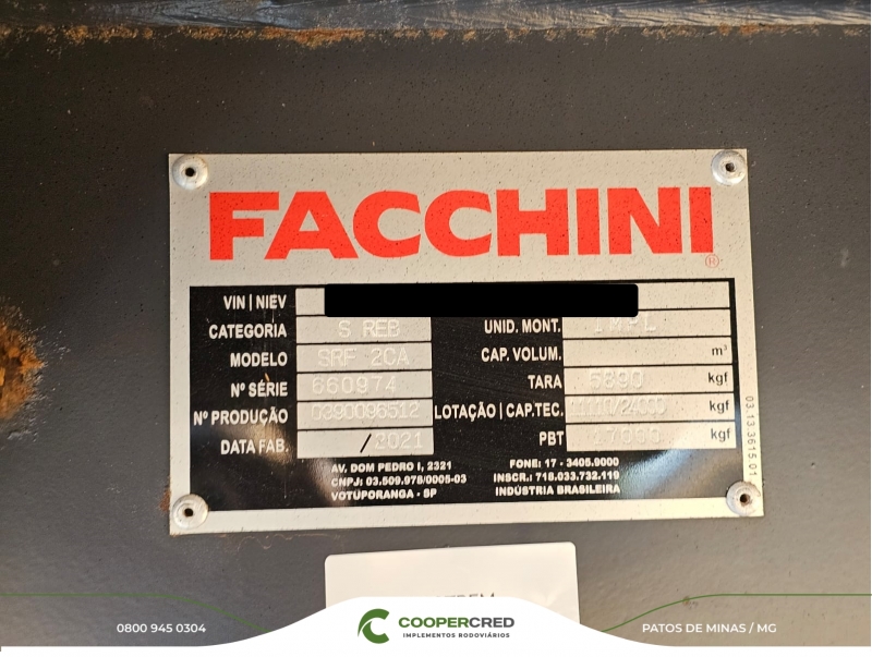 Rodotrem Graneleiro Facchini 2021 Dolly 5ª Roda