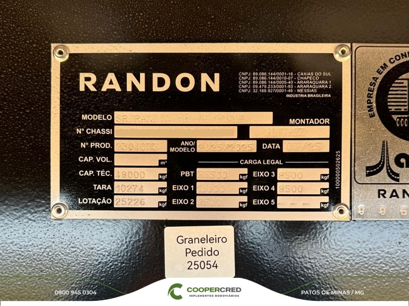 Graneleira Randon 4° Eixo 2025 14,50m x 1,80m