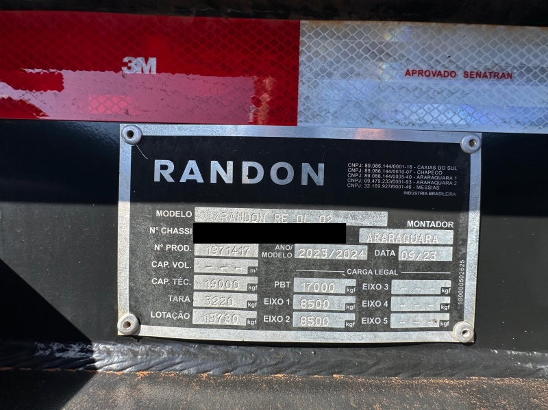 Rodocaçamba Randon 2023/2024 New R Sem Pneus