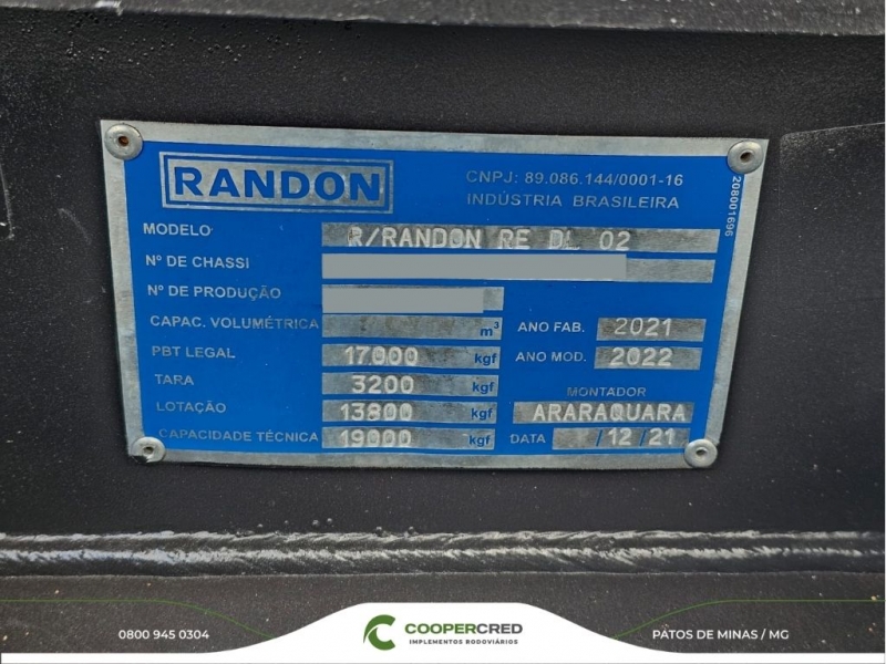 Rodocaçamba Randon 21/22 35m³ C/Pneus Usados