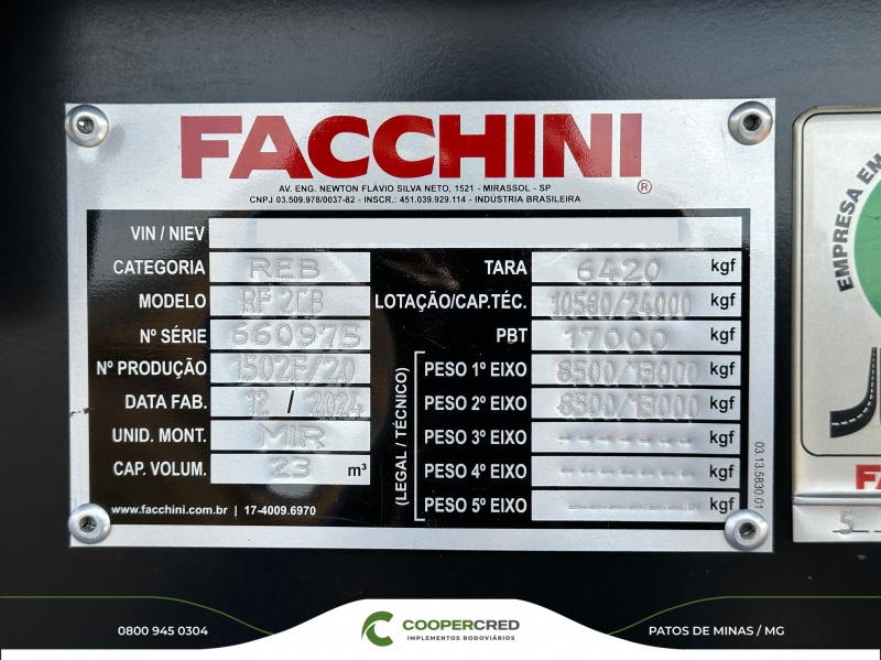 Bicaçamba Facchini 24/25 Chapa 4mm 23m³
