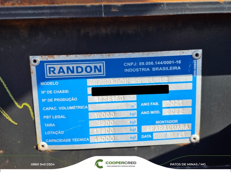 Rodocaçamba Randon 21/22 Com Pneus REPASSE