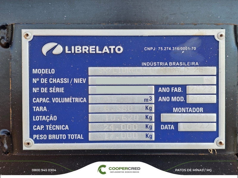 Rodocaçamba Librelato 22/23 Revisada C/Lona Fácil