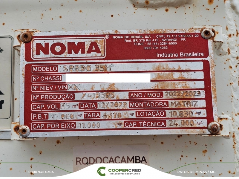 Rodocaçamba Noma 22/23 Repasse C/Pneus