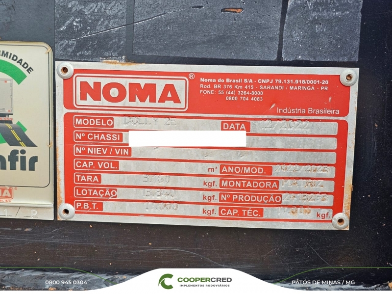 Rodocaçamba Noma 22/23 Repasse C/Pneus
