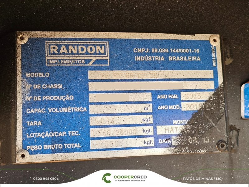 Bitrem Graneleiro Randon 13/14 Revisado 7,10m x 1,80m