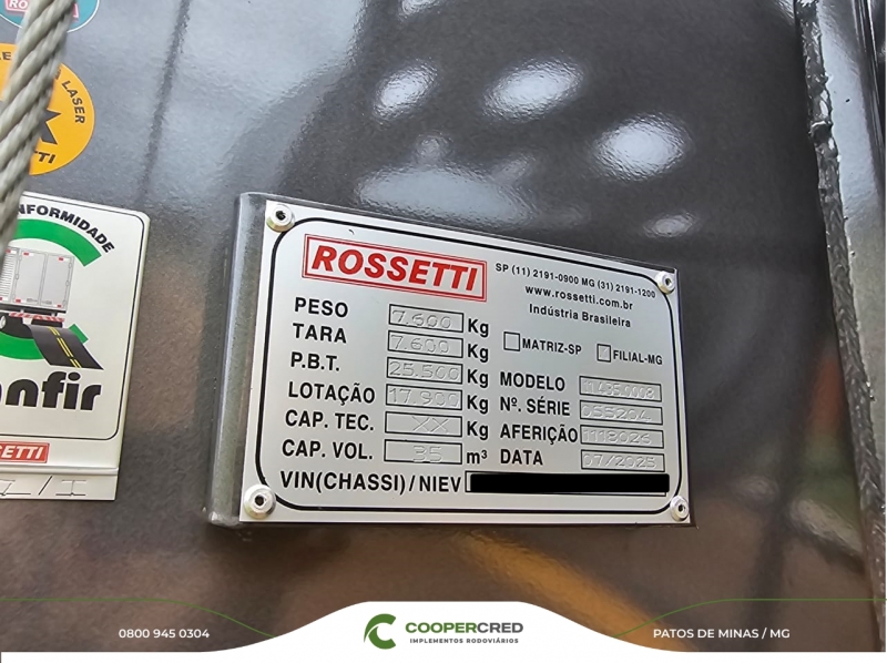 Basculante Rossetti 2025/2026 Cinza 35m³