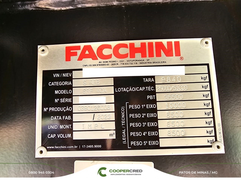 Graneleira 4º Eixo 23/24 13,50m x 1,80m Assoalho de Chapa