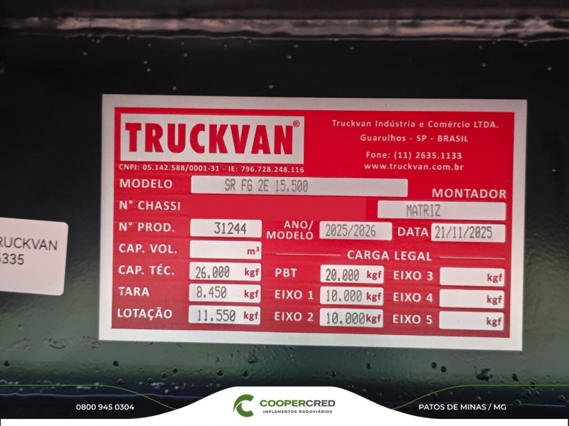 Baú Truckvan Alumínio 0km 25/26 2 Eixos Vanderleia