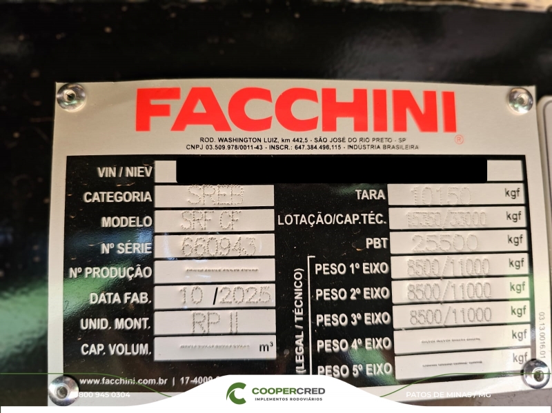 Baú Facchini 25/26 30 Paletes Interior em Compensado