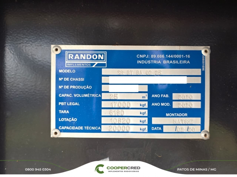 Bicaçamba Randon Revisada 2020/2020 25 M³