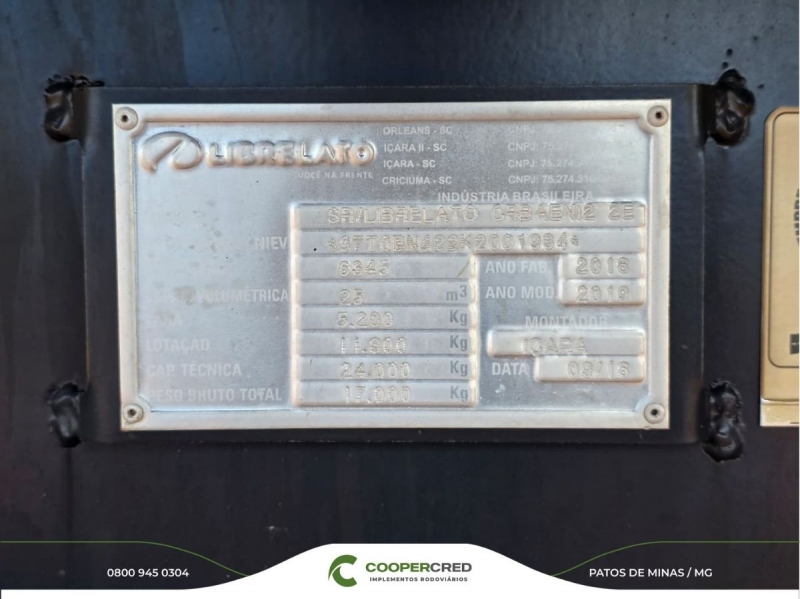 Bicaçamba Librelato Branca Revisada 18/19 25m³