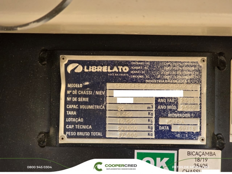 Bicaçamba Librelato Branca 18/19 25m³