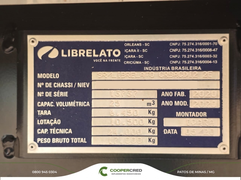 Bicaçamba Librelato Branca Com Lona Facil 20/20 25m³