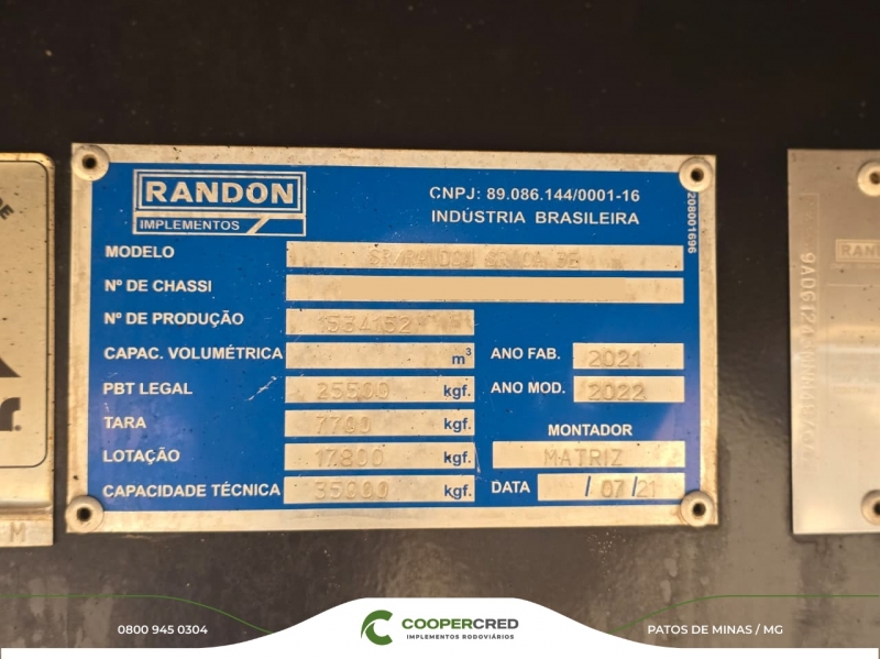Graneleira Randon Preta 2021/2022 Revisada