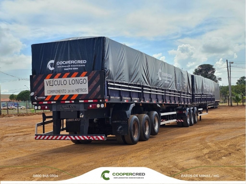 Bitrenzão Graneleiro Librelato 2013/2014 11,4m x 1,8m Lona Nova c/ pneus