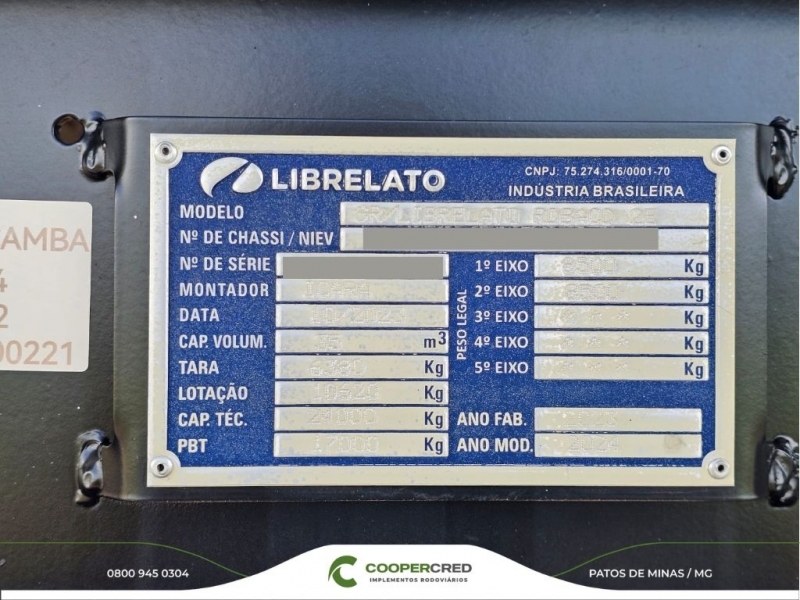 Rodoçacamba Librelato com Pneus e Lona Fácil 2023/2024