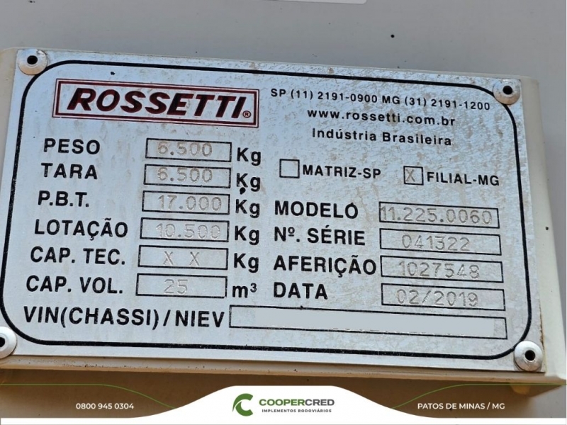 Bicaçamba Rossetti Branca 2019/2019 25m³ Com Tecnil