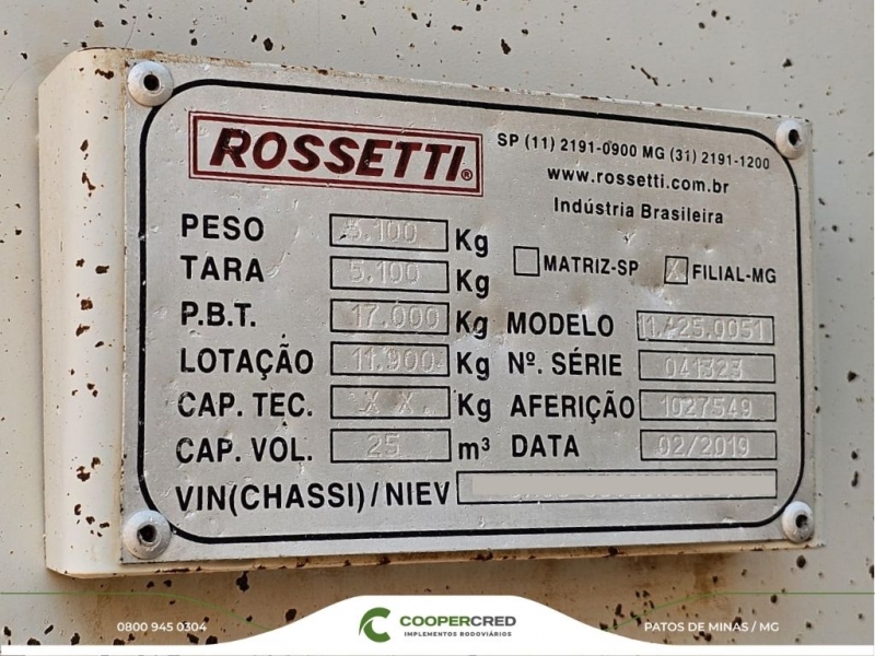 Bicaçamba Rossetti Branca 2019/2019 25m³ Com Tecnil
