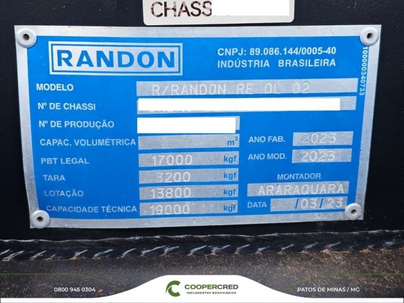 Rodocaçamba Randon 2023 c/ Tecnil e Lona Fácil