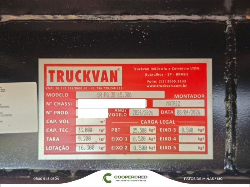 Baú Truckvan 30 Paletes 2026 3 Eixos Sem Porta Lateral