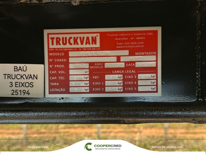 Baú Truckvan Alúminio 2026 3 eixos