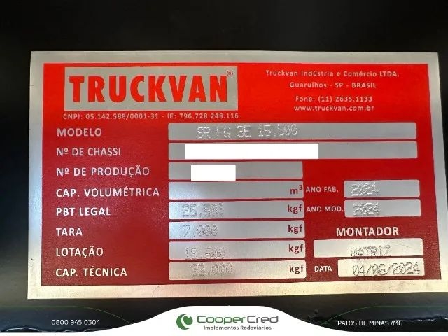 Baú Truckvan 30 Paletes 2026 3 Eixos Sem Porta Lateral