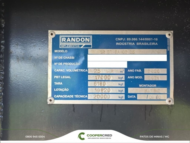 Bicaçamba Randon Branca Seminova 20/21 c/ Lona Fácil