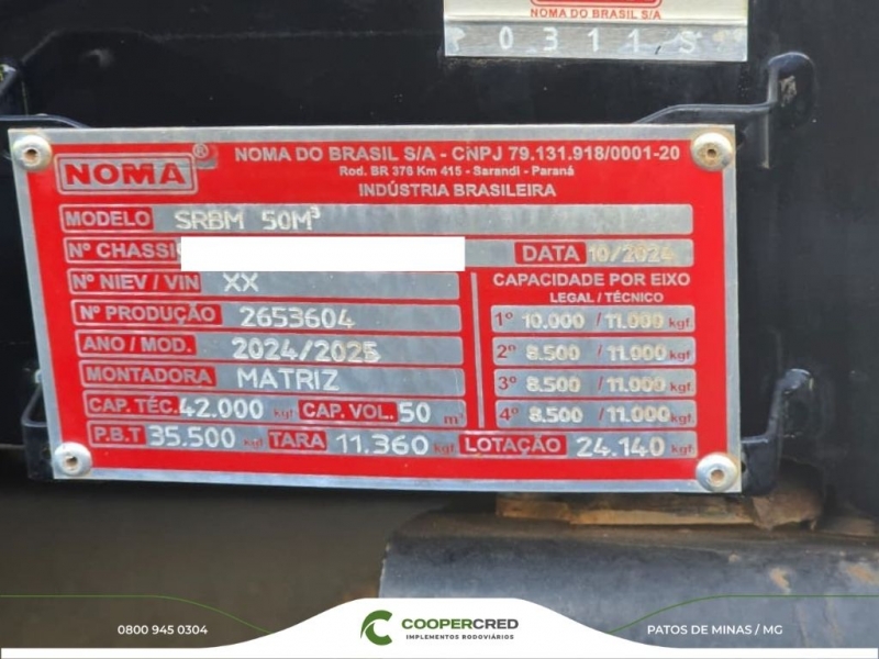 Basculante 4º Eixo Noma Preta 24/25 com Sistema Duplo de Pistão