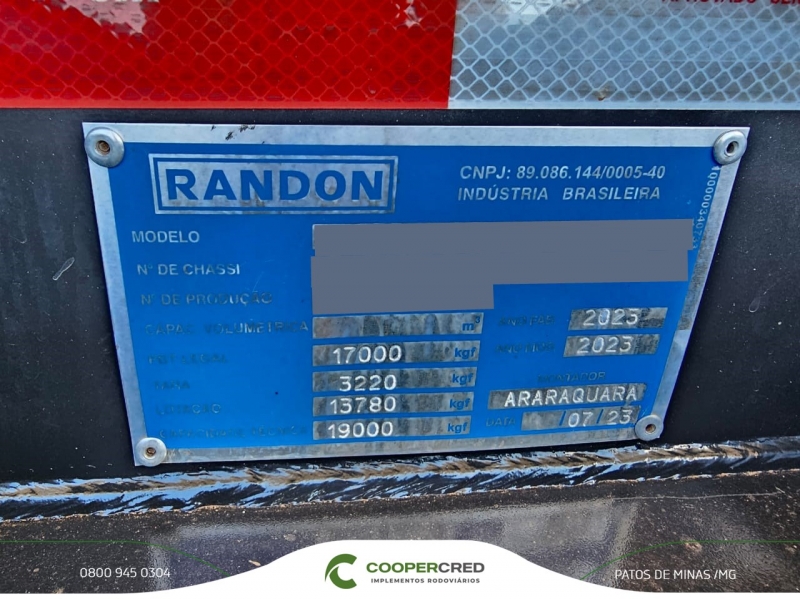 Rodocaçamba Randon Branca 23/23 sem pneus