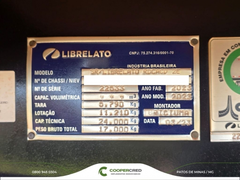 Rodotrem Graneleiro Librelato 2023 com Pneus