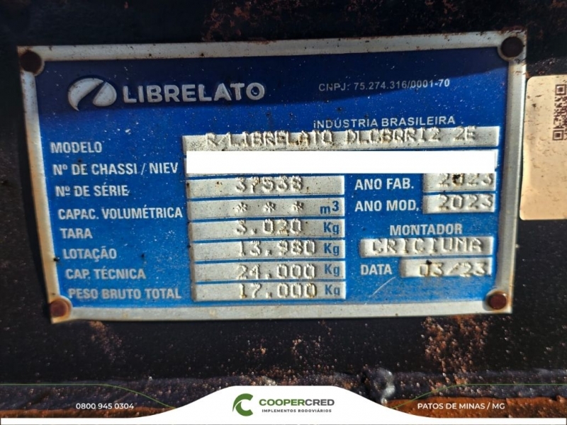 Rodotrem Graneleiro Librelato 2023 com Pneus