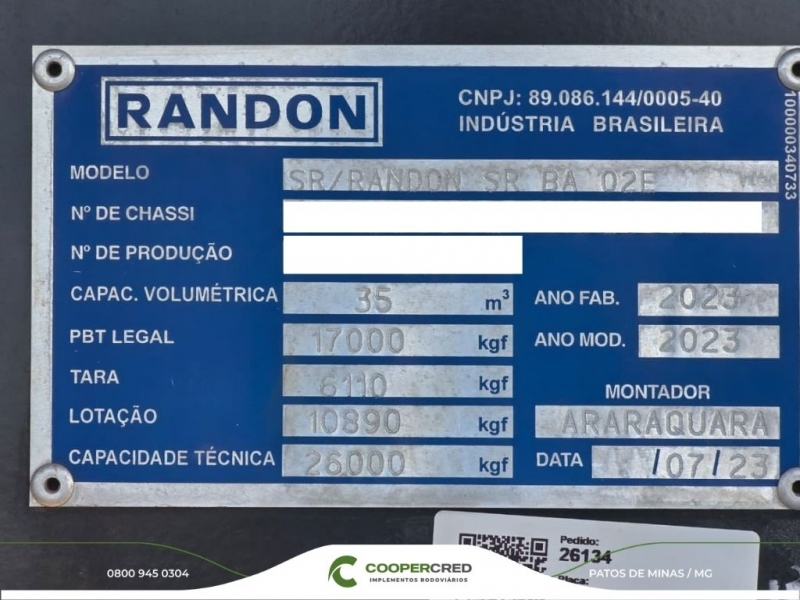 Rodocaçamba Noma 23/23 com Tecnil e Lona fácil