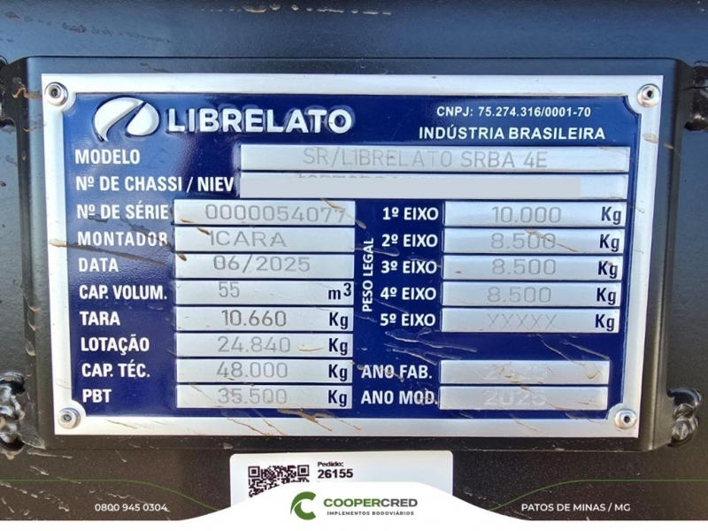 Basculante 4º Eixo Librelato 2025 55m³