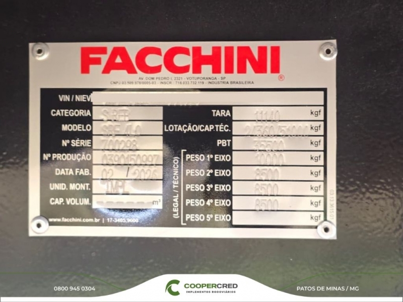 Sider Facchini 2026/2026 30 paletes 4 eixos