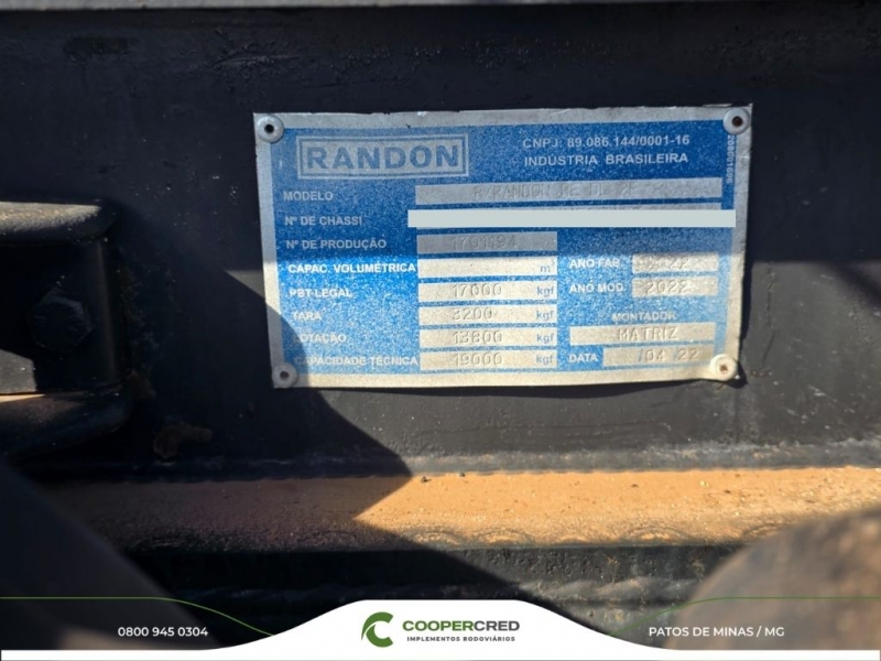 Rodocaçamba Randon 2022 com Lona Fácil e Tecnil