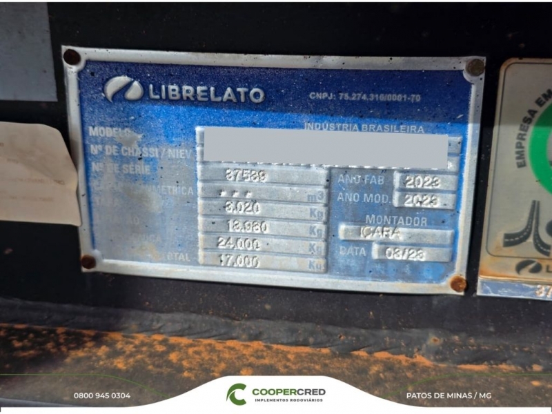Rodotrem Graneleiro Librelato 2023 c/ Pneus Novos