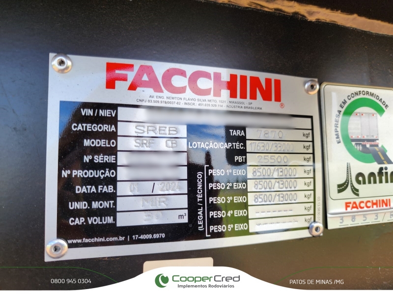 Basculante Facchini 3 Eixos Branca 2026 30m³ À Pronta Entrega