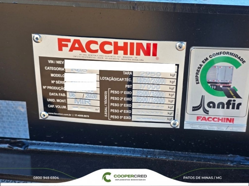 Rodocaçamba Facchini Zero KM 2026 35m³