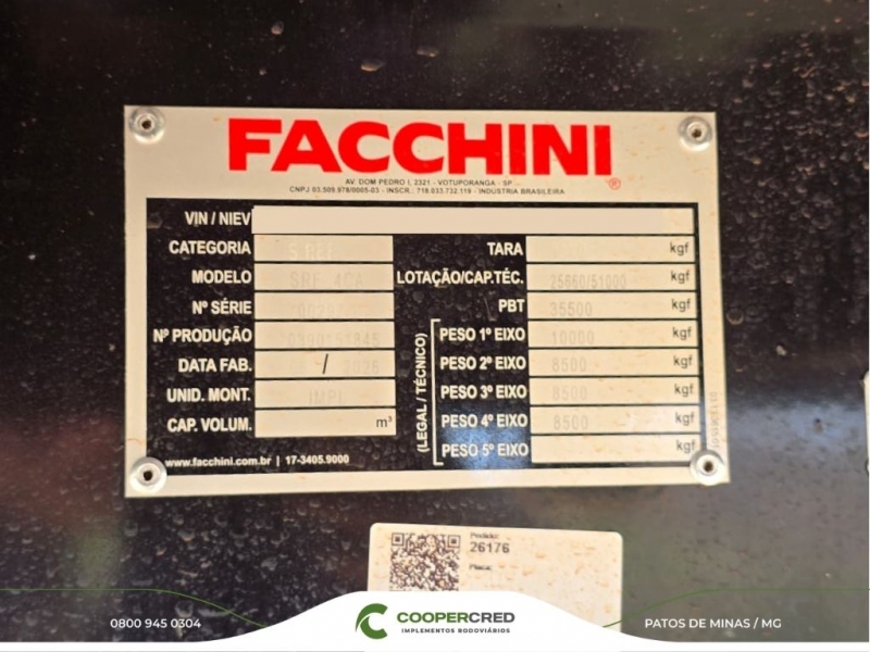Graneleira Facchini 2026 à Pronta Entrega 13,50m x 1,80m