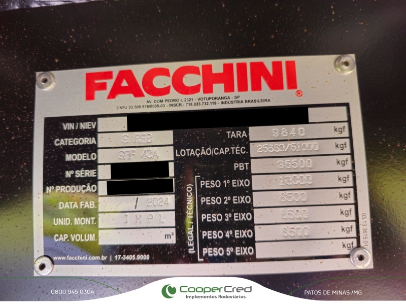 Graneleira Facchini 2026 à Pronta Entrega 13,50m x 1,80m