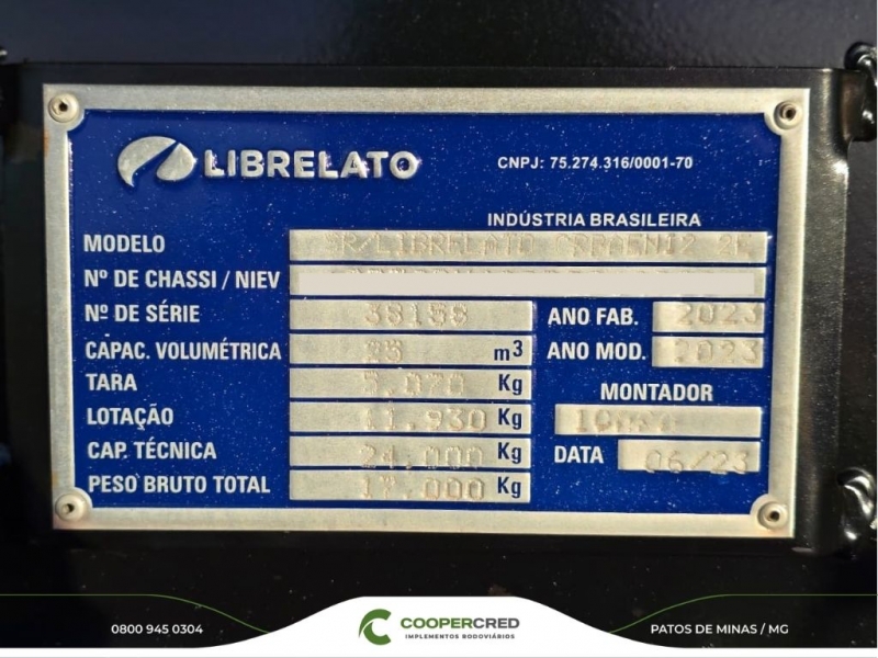 Bicaçamba Librelato 2023/2023 25 M³ c/ Lona Fácil