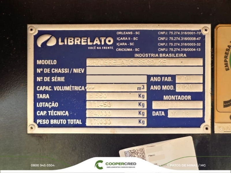 Bitrem Graneleiro Librelato 2019/2020 7,10m x 1,80m