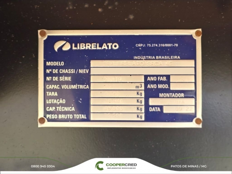 Graneleira 4º Eixo Librelato 2022/2023 13,50m x 1,80m